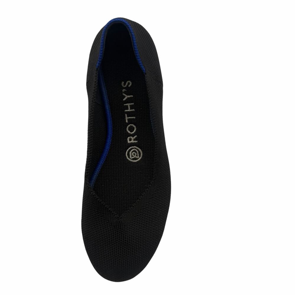 Rothy’s The Flat Black Round Toe Slip On Size 6 Knit Comfort Classic‎ Washable - Picture 11 of 14